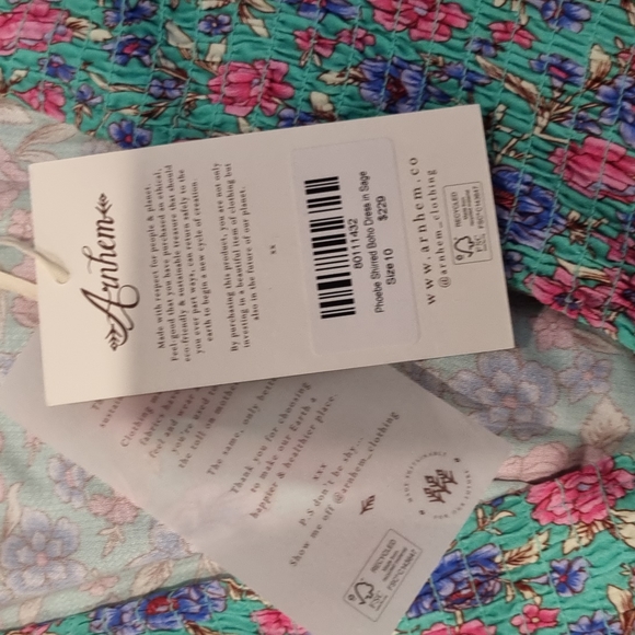 Arnhem Phoebe shirred boho dress in sage NWT size 10 - Picture 7 of 9